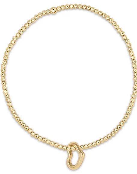 egirl Classic Gold 2mm Bead Bracelet Love Small Gold Charm