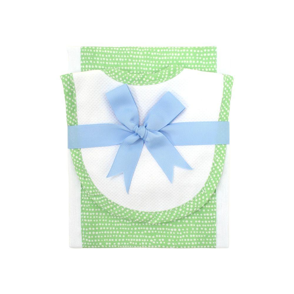 Blue Alligator Drooler Bib & Burp Set