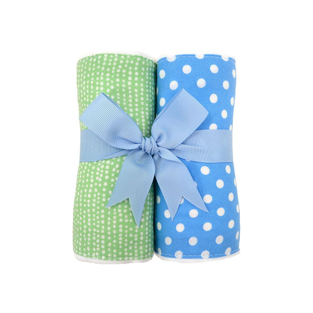 Blue Alligator Set of Two Fabric Burps