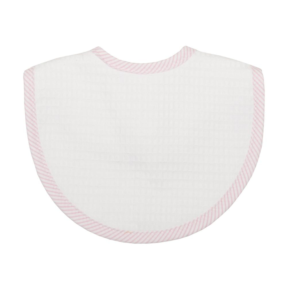 Pink Seersucker Stripe Basic Bib