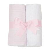 Pink Seersucker Stripe Set of Two Fabric Burps
