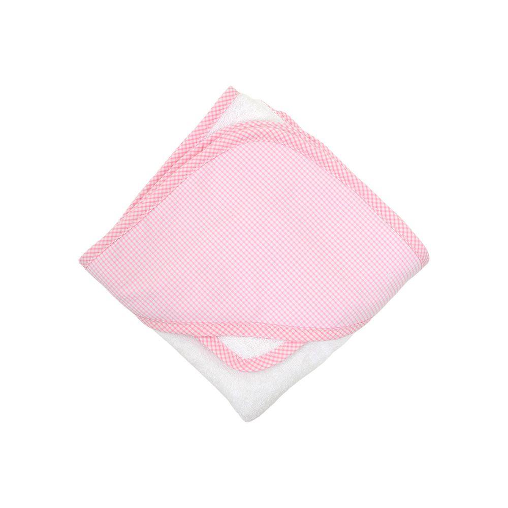 Small Check Hooded Towel Set Pink