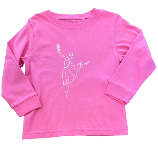 Long Sleeve Pink Nutcracker Ballerina T-Shirt