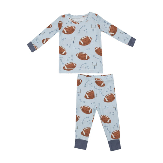 Footballs Blue Long Sleeve Loungewear Set