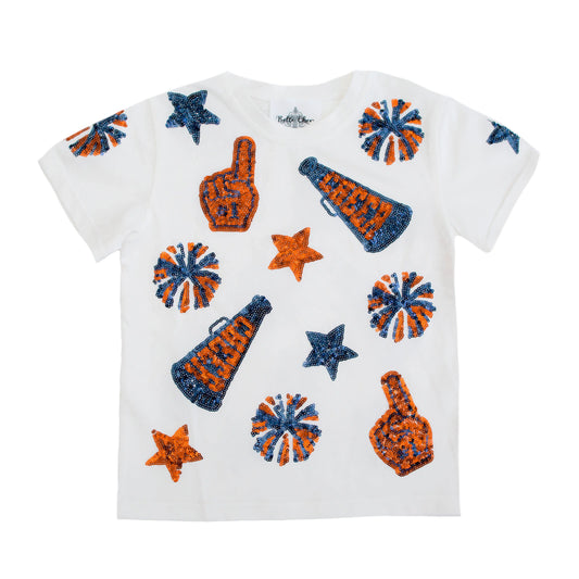 Navy and Orange Cheer Shirt