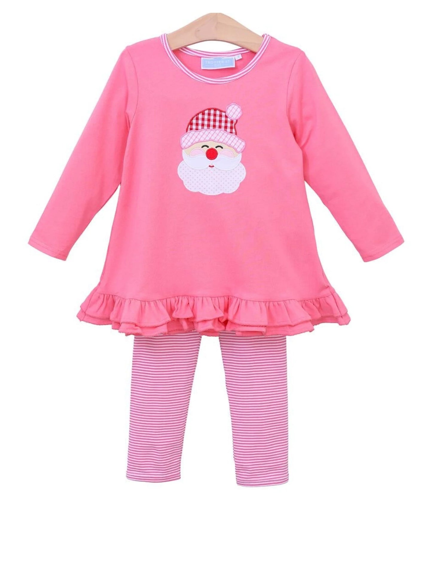 Santa Ruffle Pants Set Pink