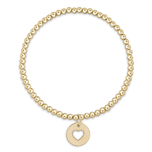 egirl Classic Gold 2mm Bead Bracelet Love Small Gold Charm