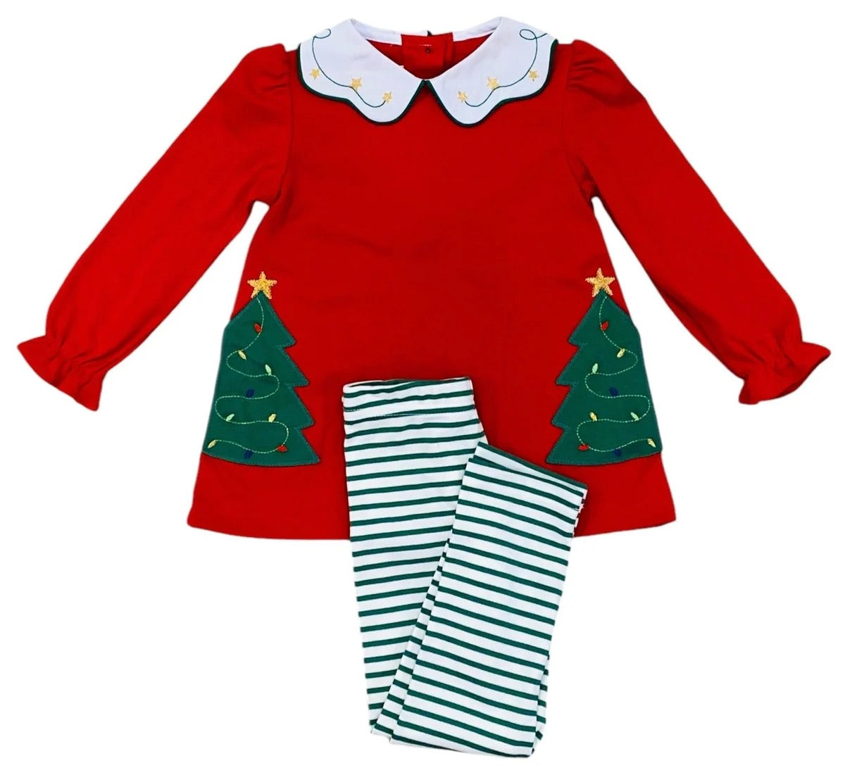 Christmas Tree Bryar Legging Set Red Knit