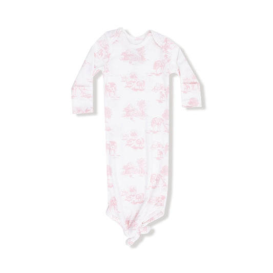Farm Toile Pink - Knotted Gown
