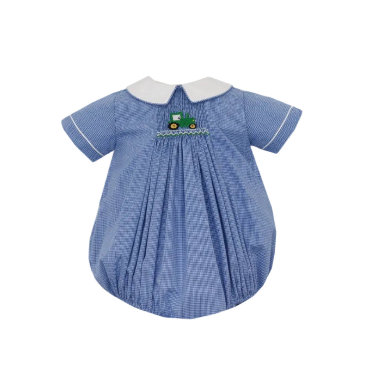 Tractor Boy's- Royal Blue Microcheck Boy's Short Bubble