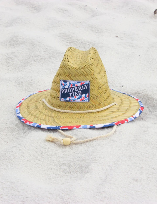 Boys Cabo Straw Hat Americano Camo