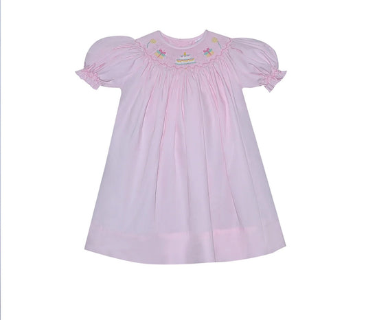 Pink Georgette Bishop Dress Birthday