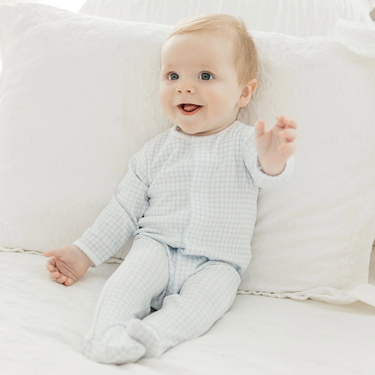 Peek-A-Boo Wishes Footie – Light Blue