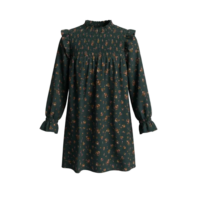 Lottie Dress Evergreen Vintage Floral