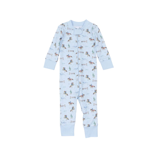 Little Wranglers Zip Pajamas-Sky