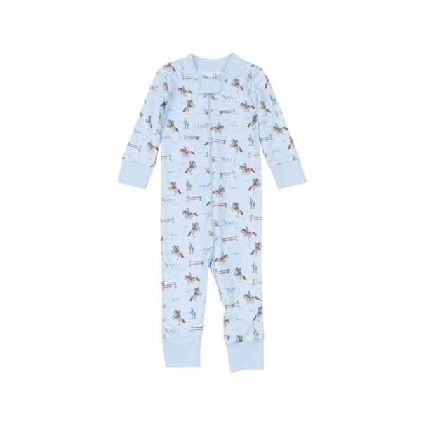 Little Wranglers Zip Pajamas-Sky