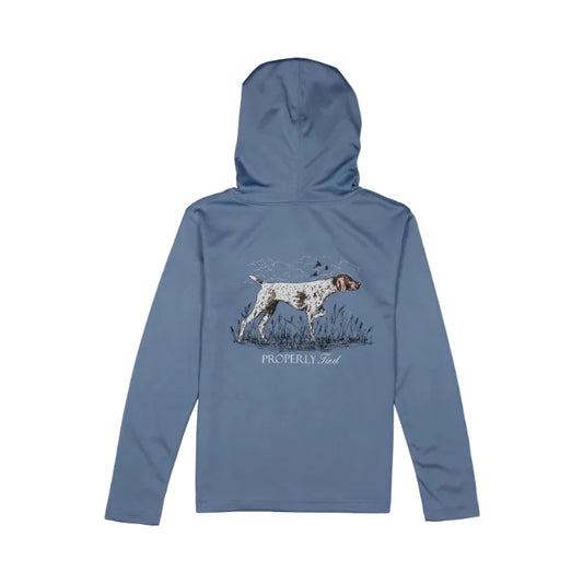 Boys Shade Performance Hoodie Pointer Stone Blue