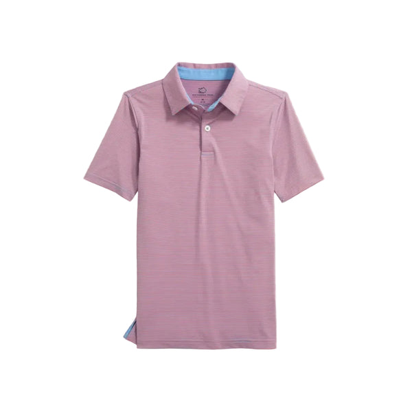 Youth SS Driver Stripe Polo, Coral Beach