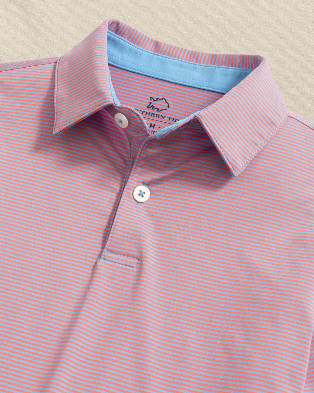 Youth SS Driver Stripe Polo, Coral Beach