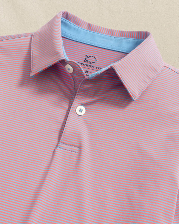 Youth SS Driver Stripe Polo, Coral Beach