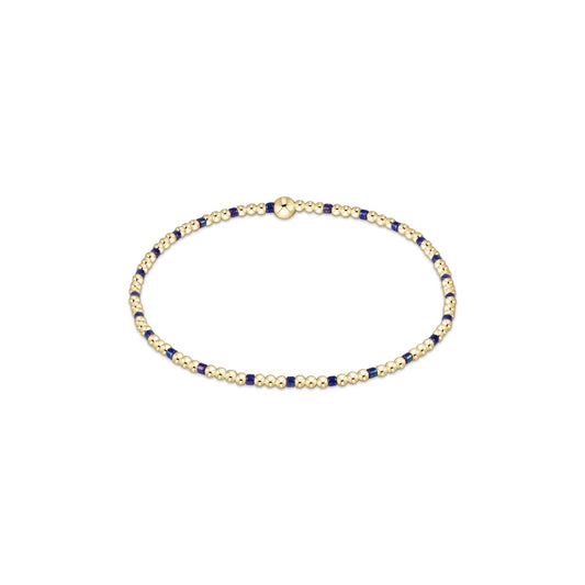 egirl Hope Sincerity Pattern 2mm Bead Bracelet - Blue Metallic