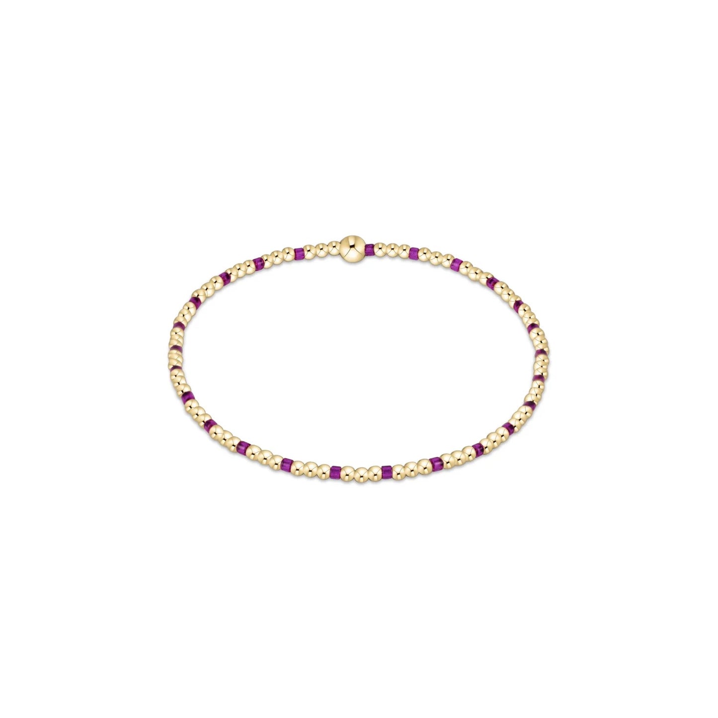 egirl Hope Sincerity Pattern 2mm Bead Bracelet - Fuchsia