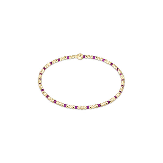 egirl Hope Sincerity Pattern 2mm Bead Bracelet - Fuchsia