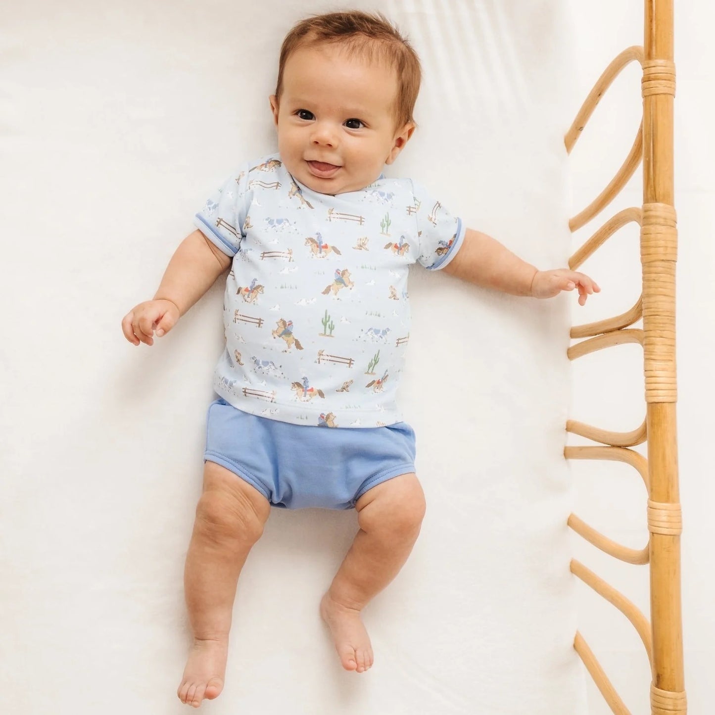 Little Wranglers Diaper Cover Set-Sky