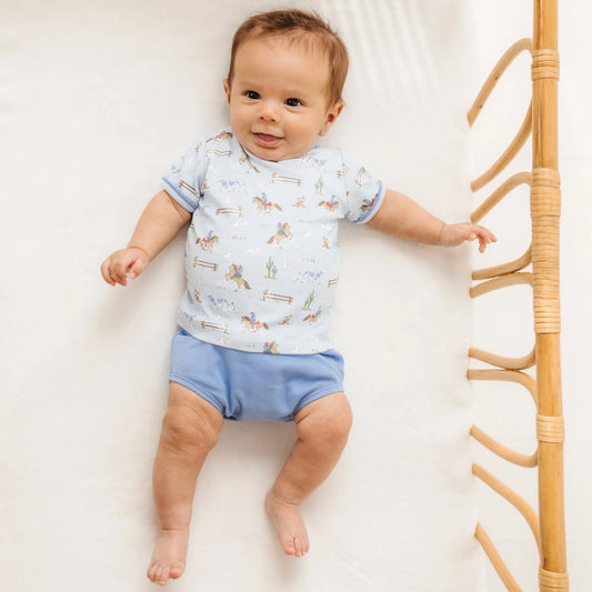 Little Wranglers Diaper Cover Set-Sky