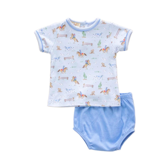 Little Wranglers Diaper Cover Set-Sky