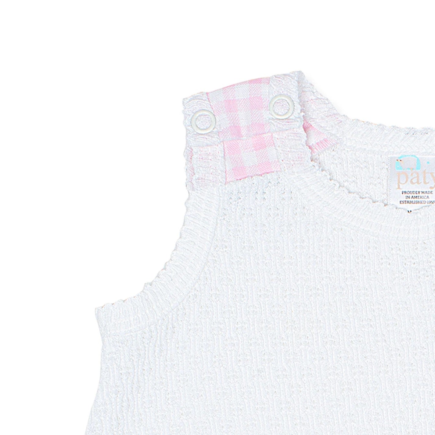 Paty Knit Diaper Set Pink Gingham