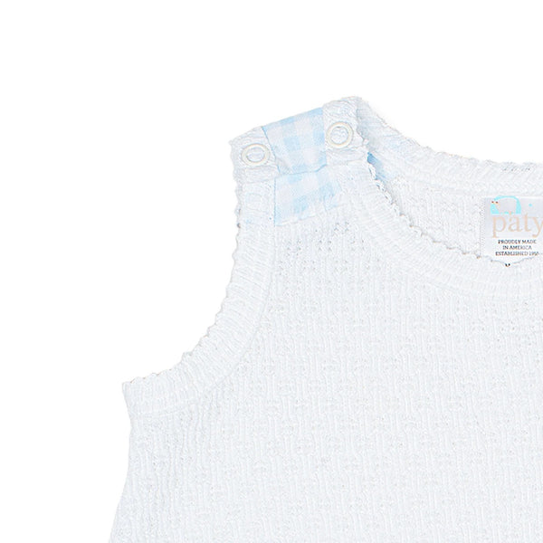 Paty Knit Diaper Set Blue Gingham