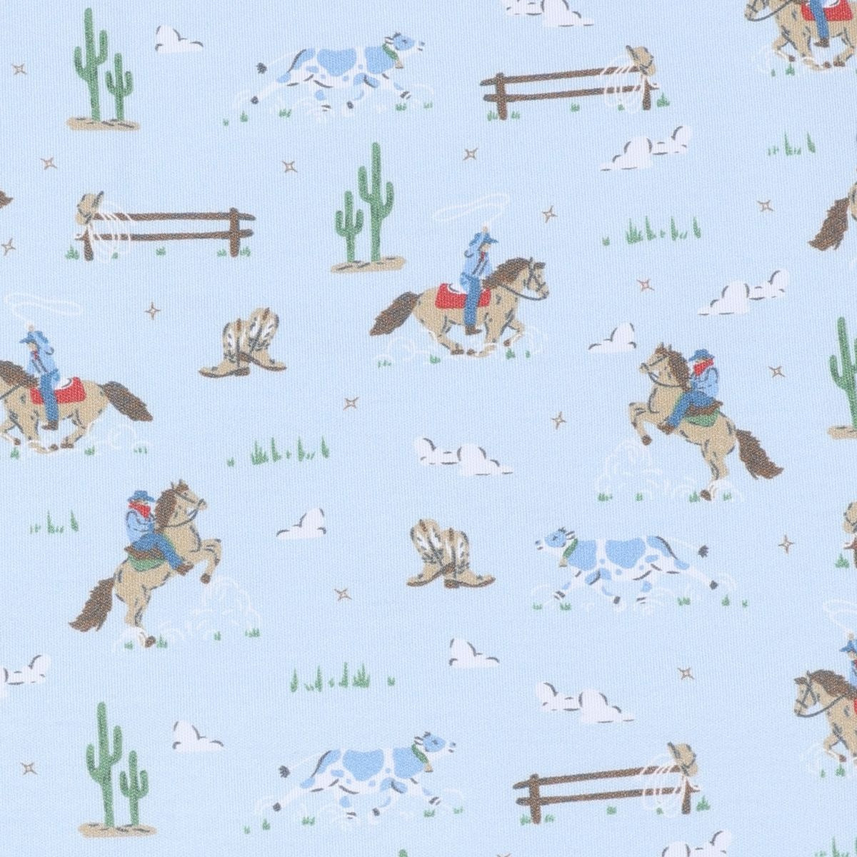 Little Wranglers Zip Pajamas-Sky