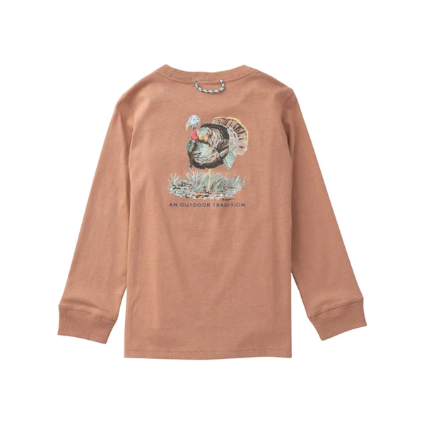 Kid's Long Sleeve Cotton T-Shirt- Mocha Mousse