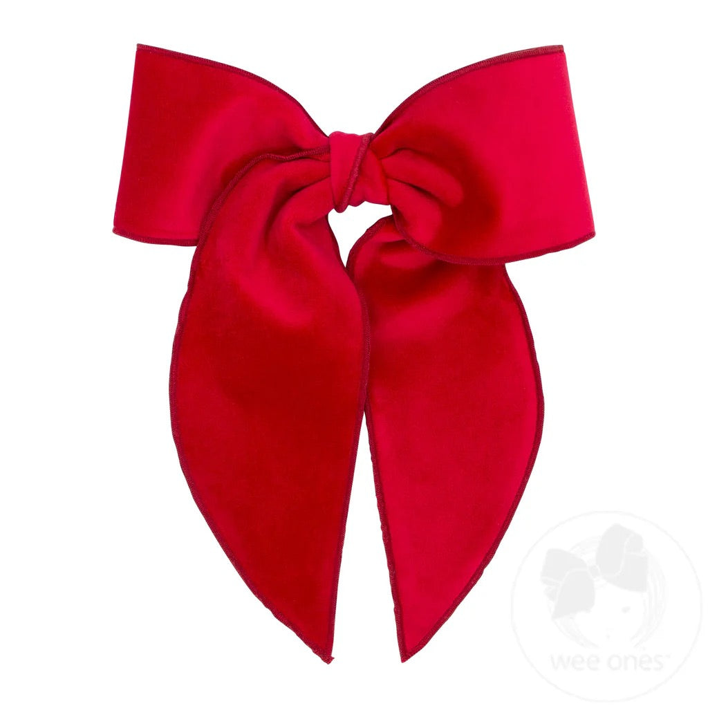 King Velvet Bowtie with Twisted Wrap and Whimsy Tails Cranberry