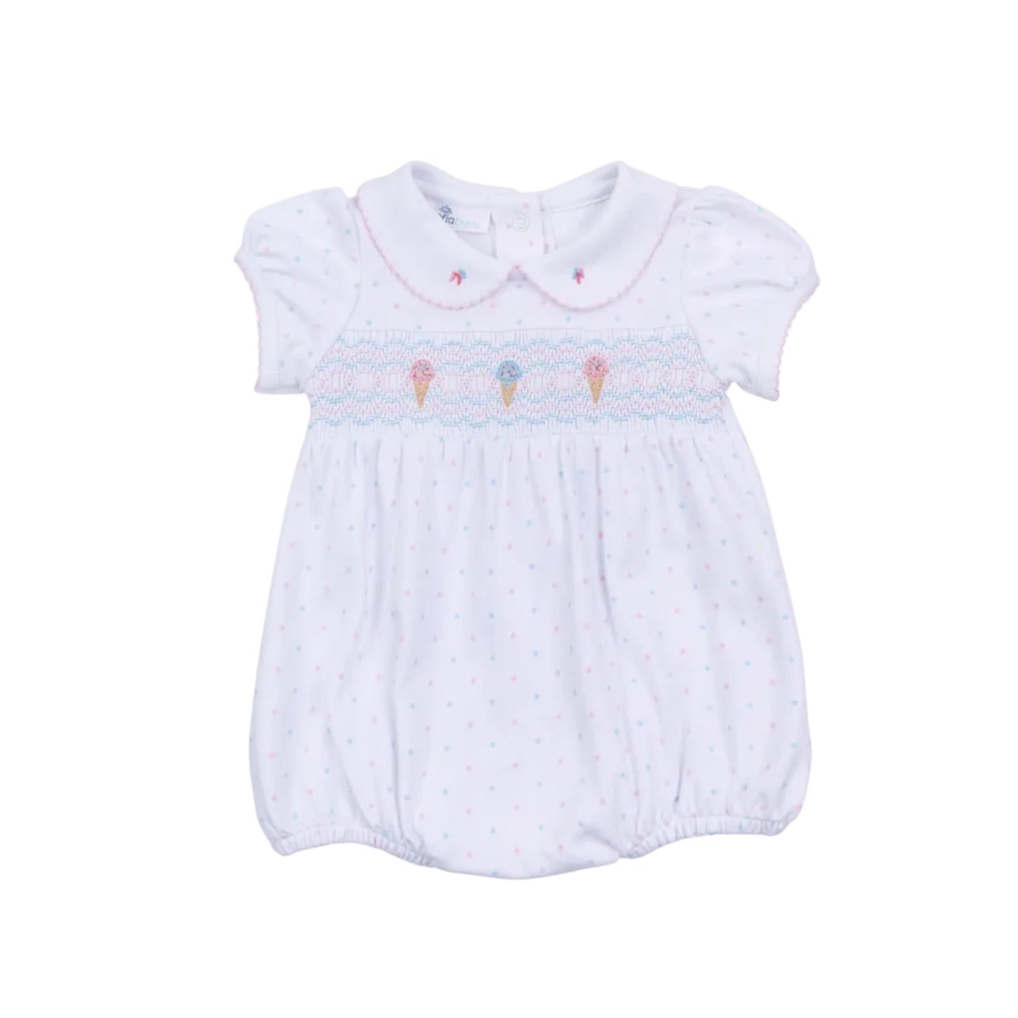 Ice Cream Classics Smocked Collared Bubble