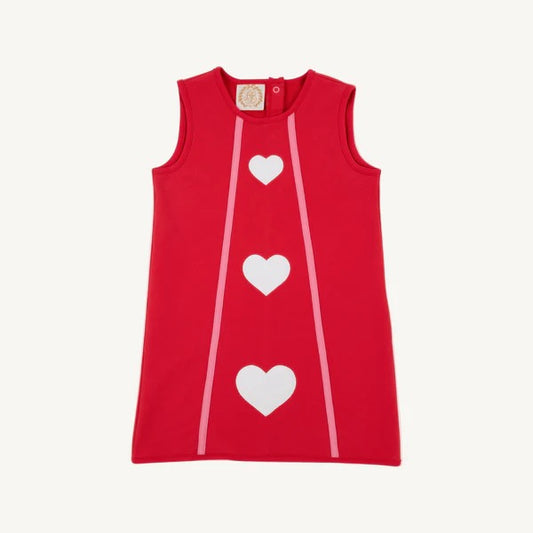 Annie Apron Dress Knit Richmond Red/Worth Ave White/Hearts