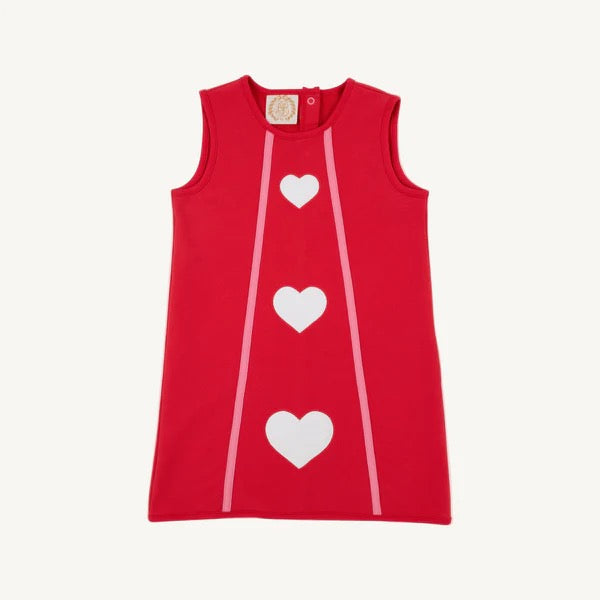 Annie Apron Dress Knit Richmond Red/Worth Ave White/Hearts