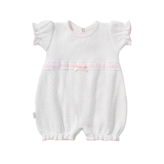 Bubble with Eyelet Trim, White/Pink