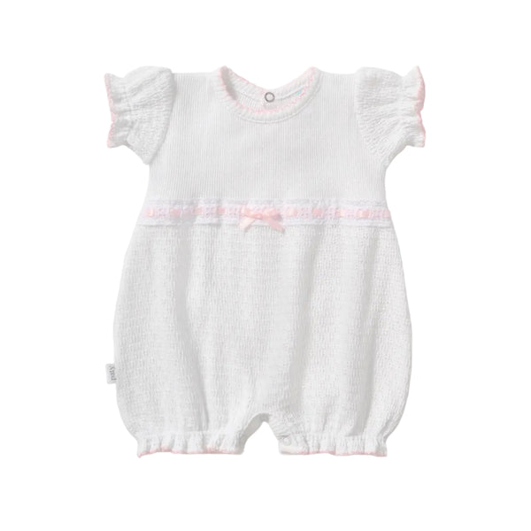 Bubble with Eyelet Trim, White/Pink