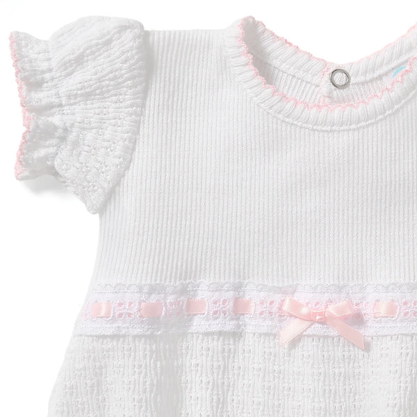 Bubble with Eyelet Trim, White/Pink