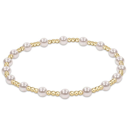 egirl Classic Sincerity Pattern 4mm Bead Bracelet - Pearl