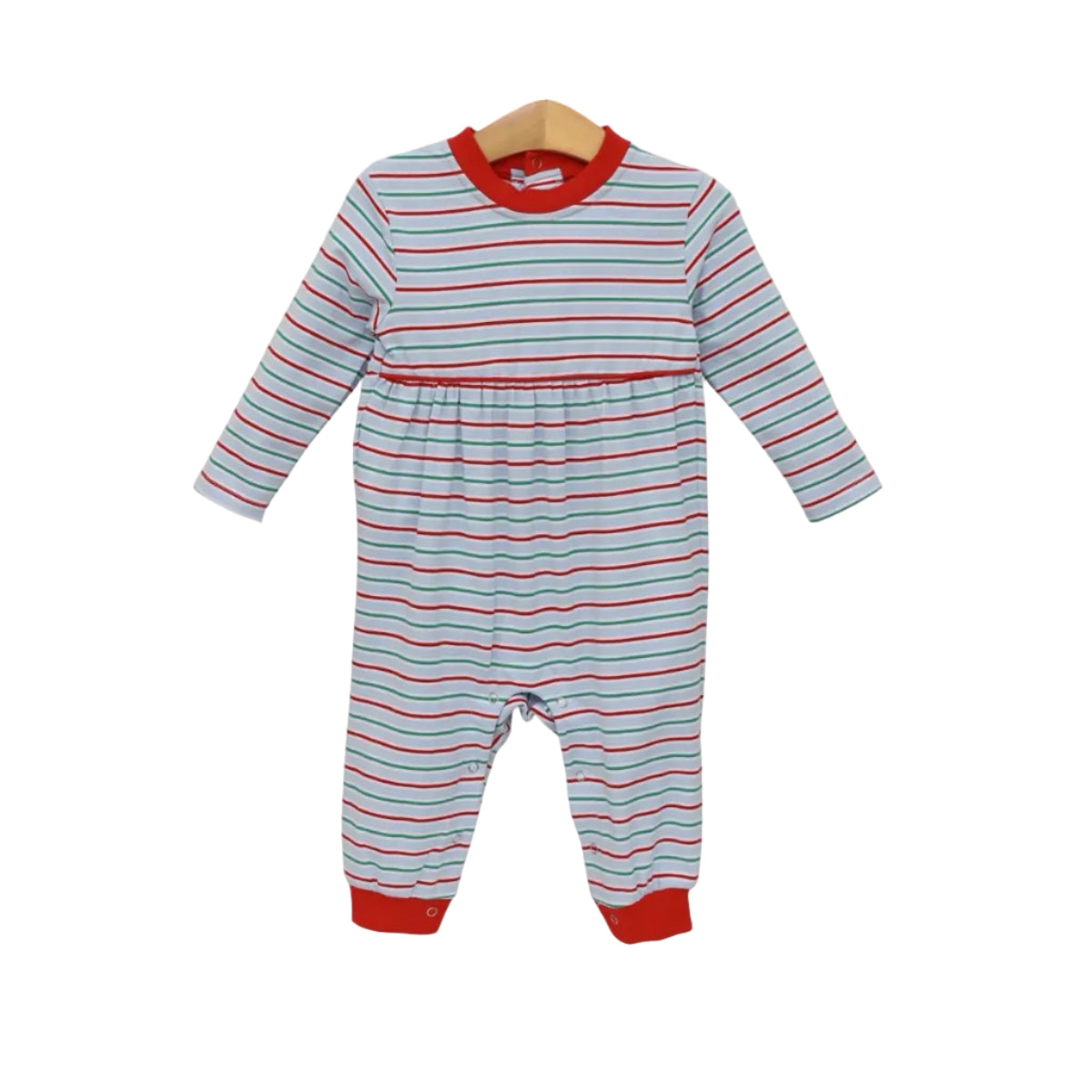 Bennett Romper- Merry & Bright Stripe