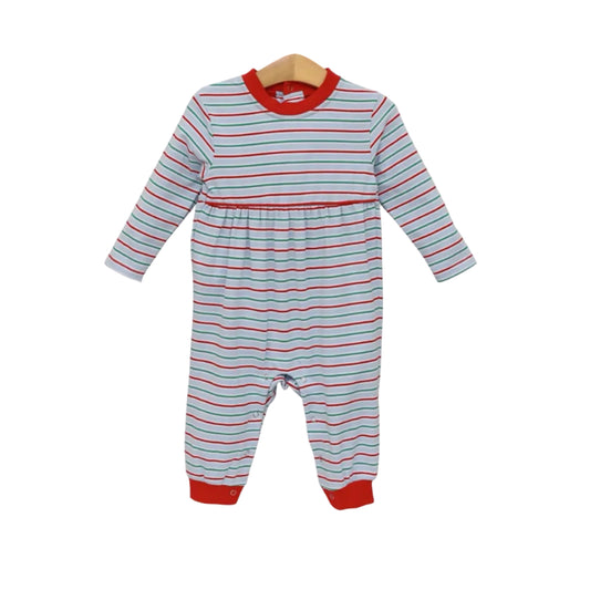Bennett Romper- Merry & Bright Stripe