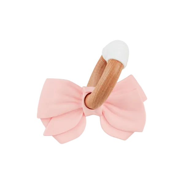 Pink Bow Silicone Ring Teether