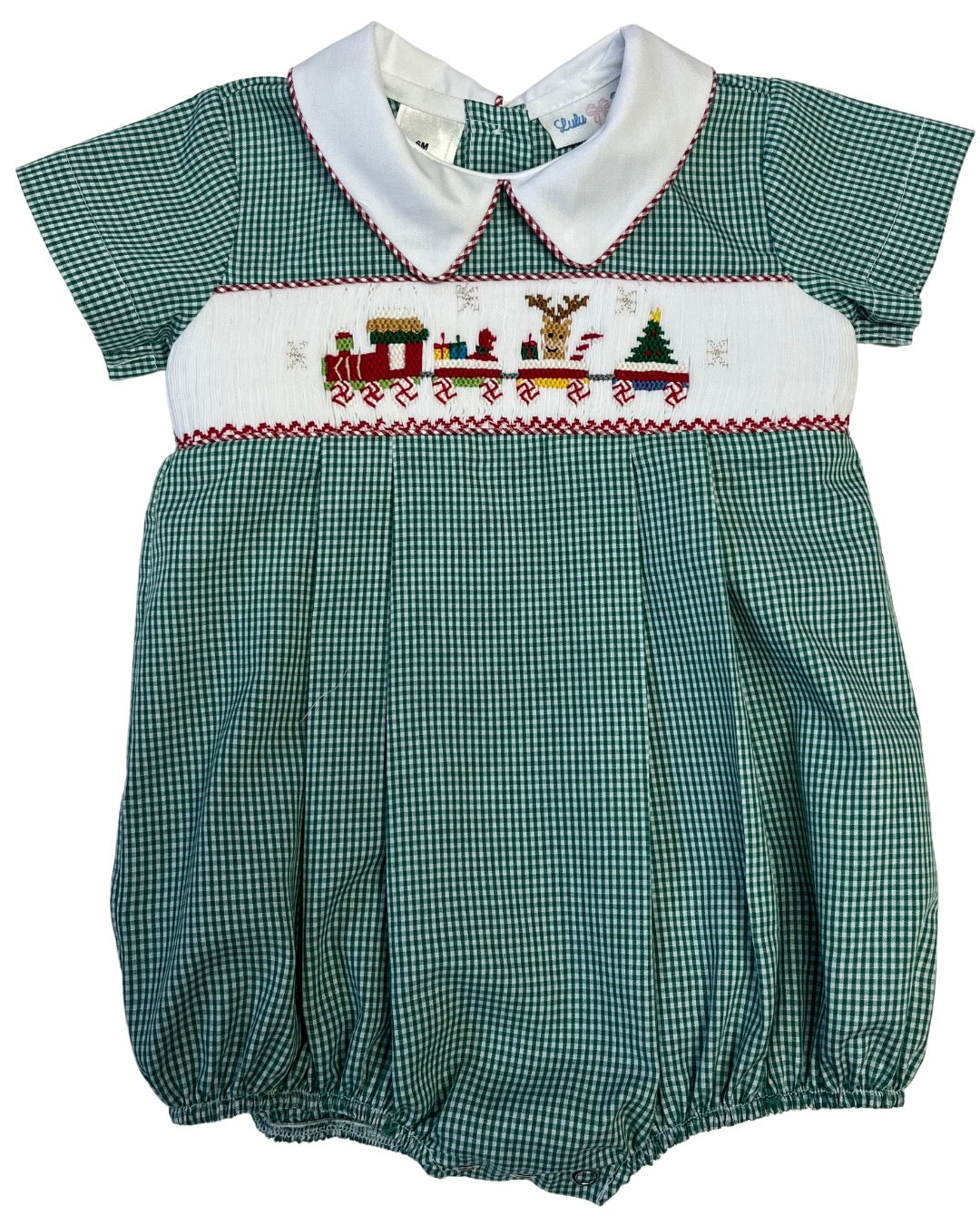 Blake Train Smocked Pleated Boy Bubble