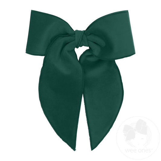 King Velvet Bowtie with Twisted Wrap and Whimsy Tails Forest Green