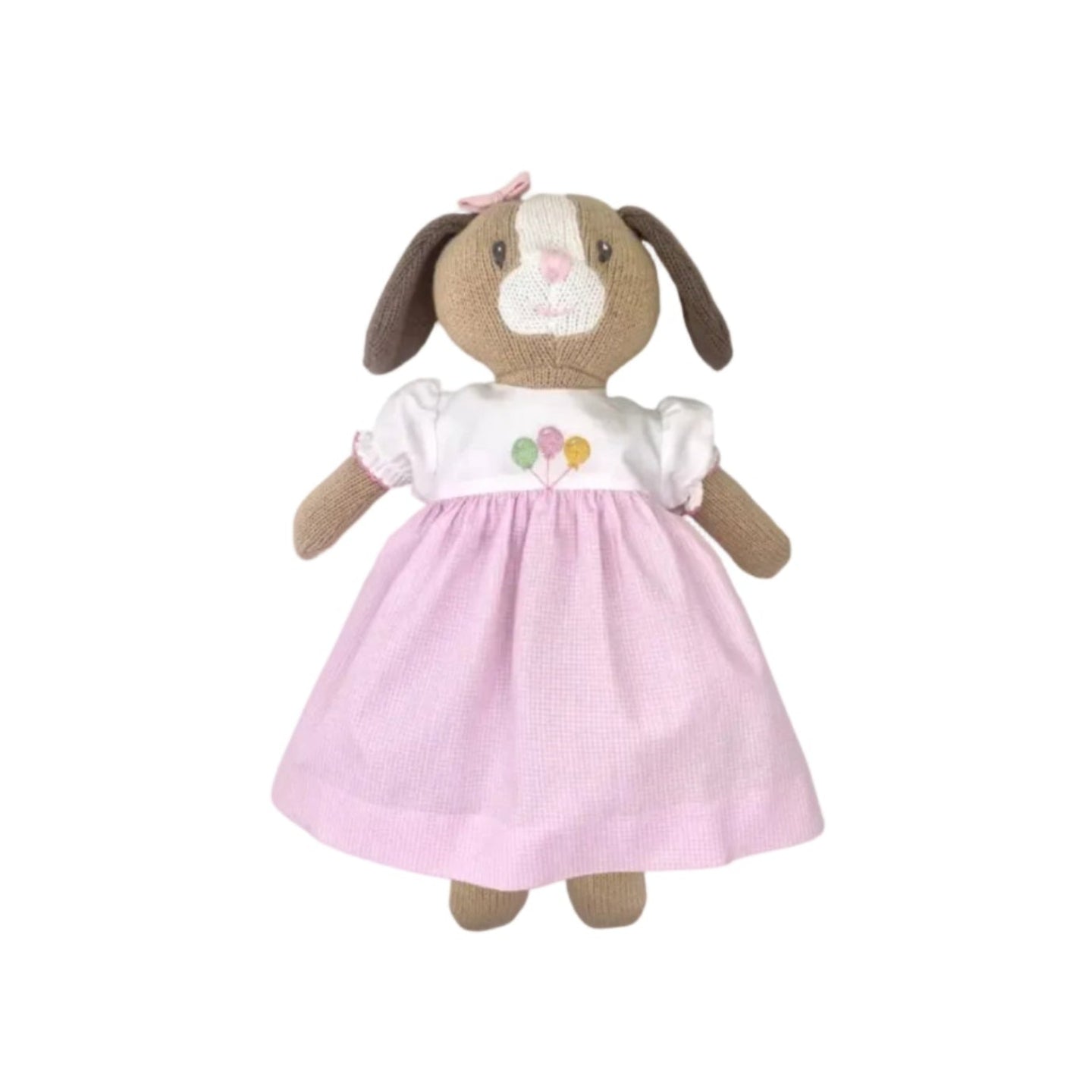 Knit Dog Doll with Birthday Embroidered Dress