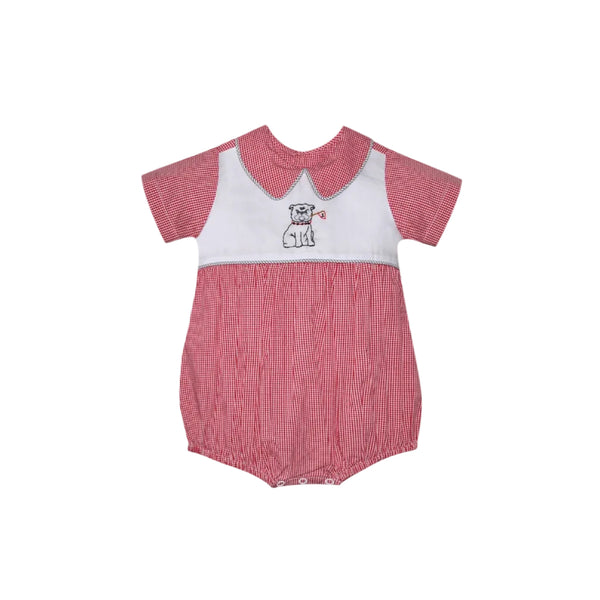 Bulldog w/ Flag Red/Black Boy Bubble