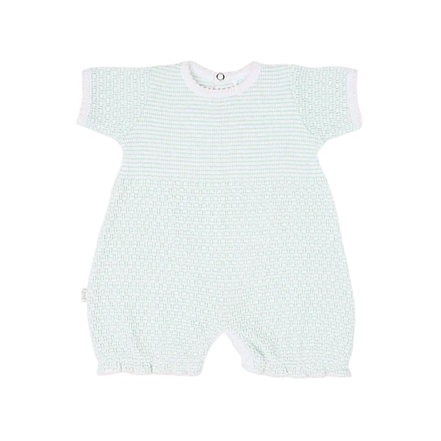 Paty Knit Ruffle Hem Bubble in Mint/Pink